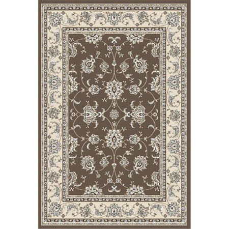 AURIC 1780-0015-BROWN Pisa Round Brown Traditional Turkey Area Rug7 ft. 10 in. AU679299